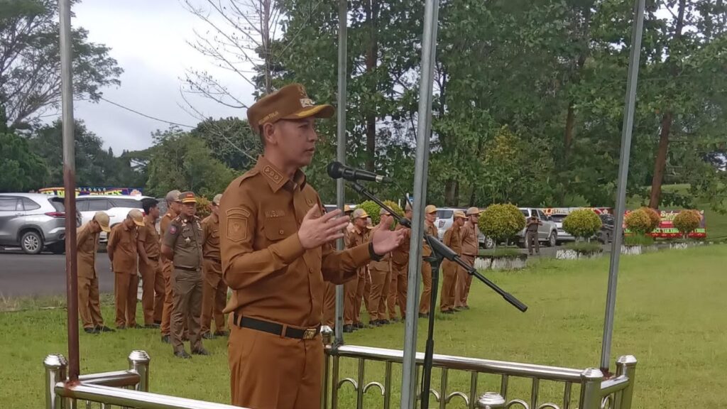 Wabub Tanjabtim Pimpin Apel Perdana, Bupati Dilla Sempatkan Menyapa Dari Magelang.